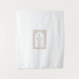 Moderne Hochzeitsmenükarte im minimalistischen flo Wandteppich