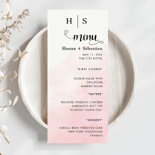 Moderne Hochzeitsmenükarte Menükarte