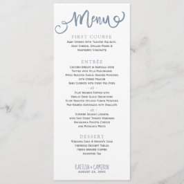 Moderne Hochzeitsmenüs | Typografie (Dusty Blue) Menükarte