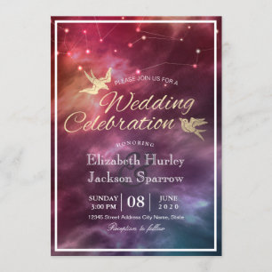 Moderne Hochzeitsnacht-Sternengalaxie-Konstellatio Einladung