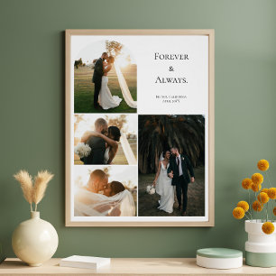 Moderne Hochzeitspaar-Jubiläum 4-Foto-Collage Poster