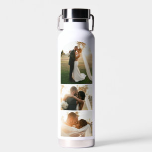 Moderne Hochzeitspaar-Jubiläum 4 Foto-Collage Trinkflasche