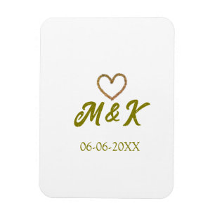 Moderne Hochzeitspaar-Name-Buchstabe mit goldenem Magnet
