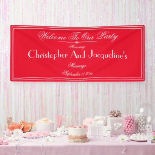 Moderne Hochzeitsparty Script Romantische Rote Beg Banner