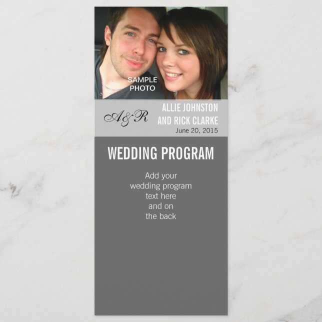 Moderne Hochzeitsprogramme für Foto Programm (Vorderseite)