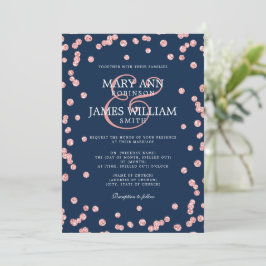 Moderne Hochzeitssemble Rose Gold Glitzer Confetti Einladung