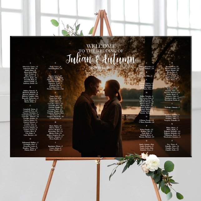 Moderne Hochzeitssitzkarte mit Foto Poster (Von Creator hochgeladen)