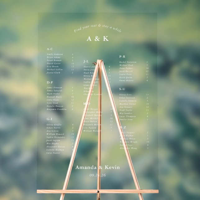 Moderne Hochzeitsstift Acrylschild (Neutral)