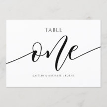 Moderne Hochzeitsstiftung - Tischnummer Kalligrafi