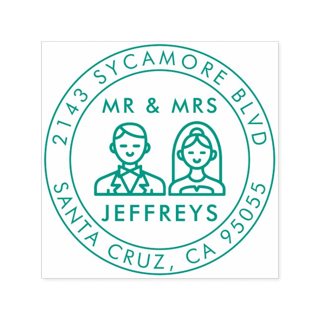 Moderne Hochzeitssymbole | RÜCKSENDEADRESSE Permastempel (Design)
