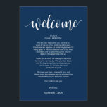 Moderne Hochzeitstags-Begrüßungs- und Wanderkarten Programm<br><div class="desc">Moderner Rustikaler Hochzeitstag,  Veranstaltungen und Ausflugskarte,  in Navy Blue thematisiert. #TeeshaDerrick</div>