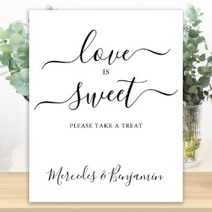 Moderne Hochzeitstil-Liebe ist süßer Personalisier Poster