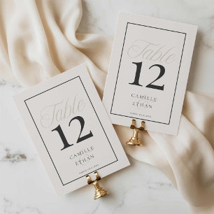 Moderne Hochzeitstisch-Nummerierung in typografisc Tischnummer