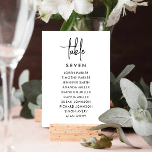 Moderne Hochzeitstisch-Seekarten Tischnummer