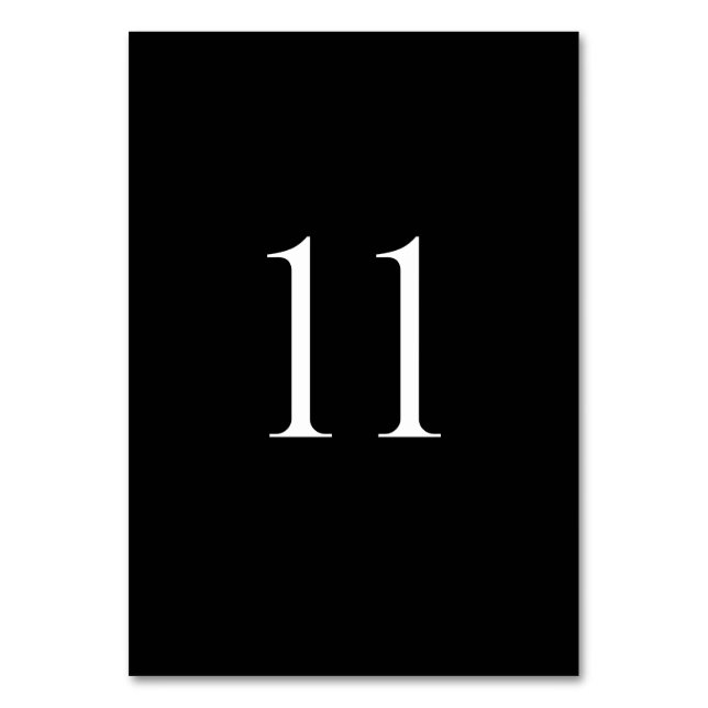 Moderne Hochzeitstischnummern (1–20) Tischnummer (Vorderseite)