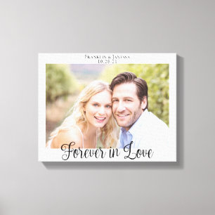 Moderne Hochzeitstypografie Für immer verliebt Fot Leinwanddruck