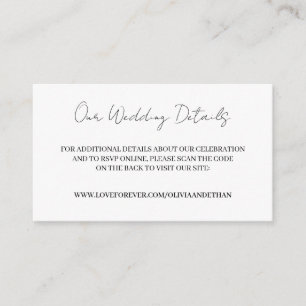 Moderne Hochzeitswebsite Smart RSVP Einlegekarte Begleitkarte