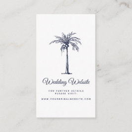 Moderne Hochzeitswebsite zum Blue Palm Beach Begleitkarte