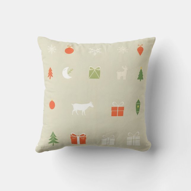 Moderne Holiday Icons Kissen (Rückseite)