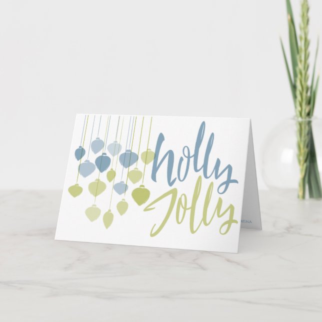 Moderne Holly Jolly Minimalistisch Holiday Baubles Karte (Vorderseite)