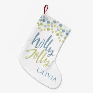Moderne Holly Jolly Minimalistisch Holiday Baubles Kleiner Weihnachtsstrumpf