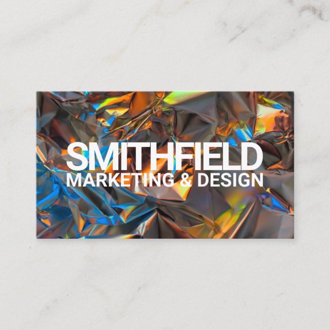 Moderne Holografie Foil Trendy Visitenkarte (Vorderseite)