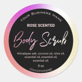 Moderne holografische Body-Scrub-Labels Runder Aufkleber