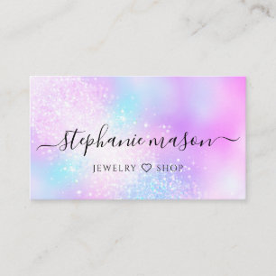 Moderne holografische Glitter-Girly Visitenkarte Telefonnummerkarte