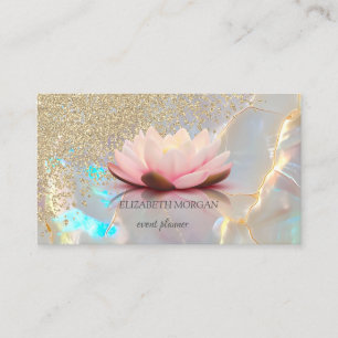 Moderne holografische goldene Diamanten Lotus Opal Visitenkarte