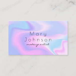 Moderne holografische Make-up-Artist-Pastell-Regen Visitenkarte