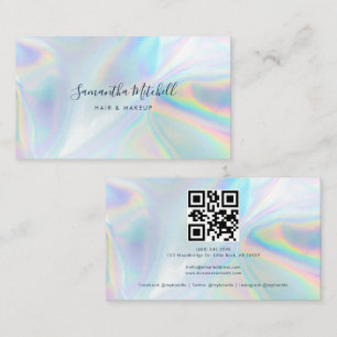 Moderne holografische QR-Code-Schrift Visitenkarte