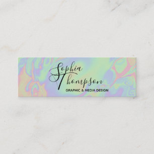 Moderne holografische Rainbow Pastel - Visitenkart Mini Visitenkarte