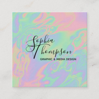 Moderne holografische Rainbow Pastel - Visitenkart Quadratische Visitenkarte