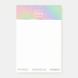 Moderne Holografische Regenbogeneffekte Metallrahm Post-it Klebezettel