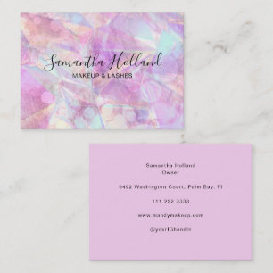 Moderne holografische Rötel-Pink- und Opal-Makeup Visitenkarte