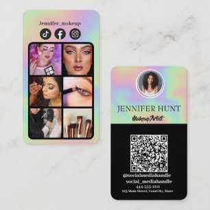 Moderne Holografischer QR-Code für soziale Medien Visitenkarte