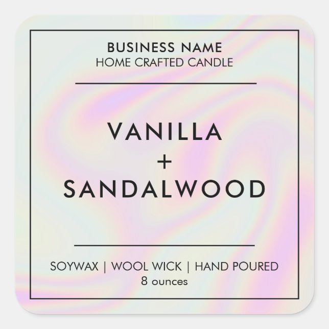 Moderne Holographic Candle Label Aufkleber (Vorderseite)