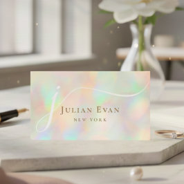 Moderne Holographic Luxe Script Aura Business Card Visitenkarte