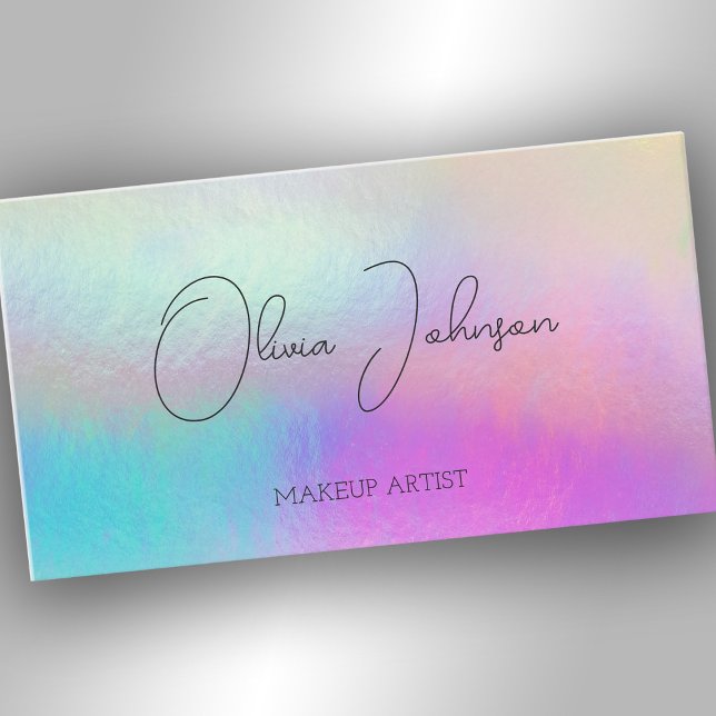 Moderne Holographic Opal Stone Business Card Visitenkarte (Von Creator hochgeladen)