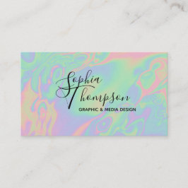 Moderne Holographic Script Pastel Terminationskart Terminkarte