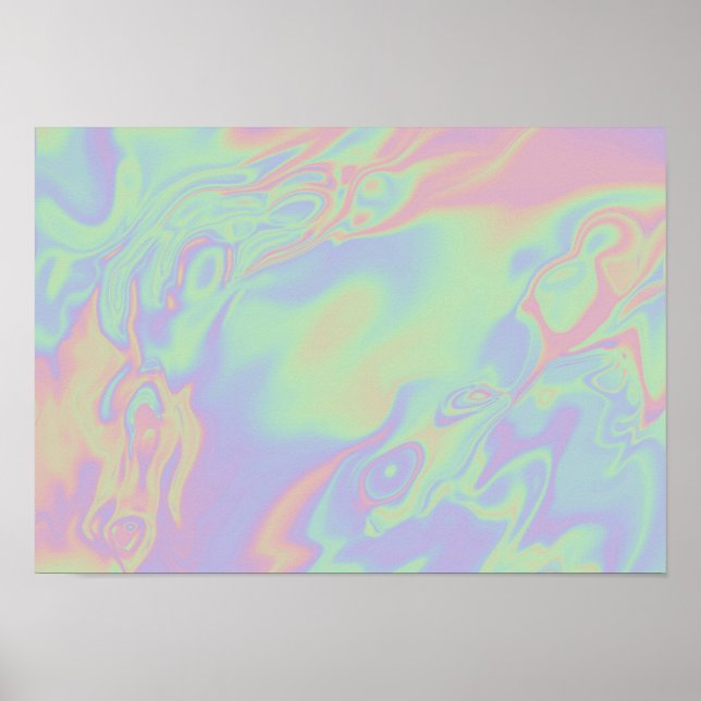 Moderne Holographische Effekte Script Rainbow Past Poster (Vorne)