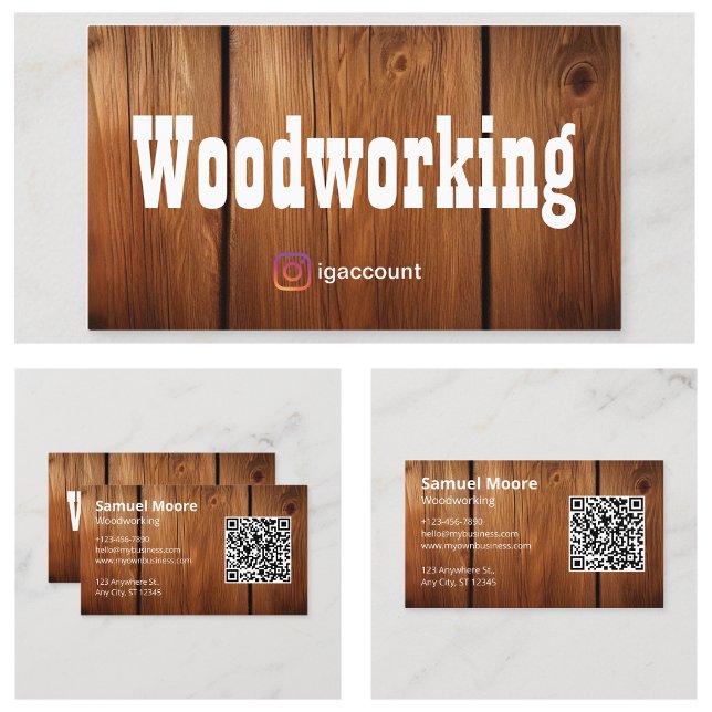 Moderne Holzbearbeitung Beruflich Visitenkarte (Modern Woodworking Professional Business Card
)