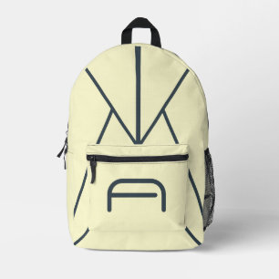 Moderne Holzkohle-Monogramm-Vanille-Cream Bedruckter Rucksack