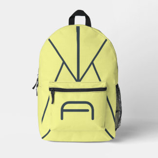 Moderne Holzkohle-Monogramm-Vanille-Cream Bedruckter Rucksack