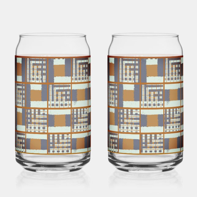 Moderne Holzkohle-Quadrate Glas (Vorderseite)