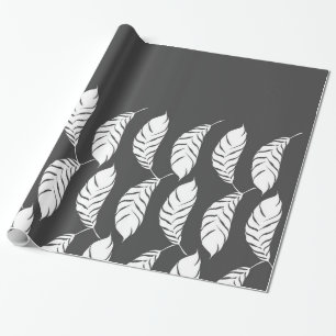 Moderne Holzkohlen-Grau-u. Weiß-Hand gezeichnete Geschenkpapier
