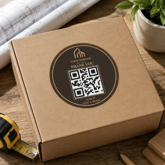 Moderne Holzkorn-QR-Code-Konstruktion Runder Aufkleber