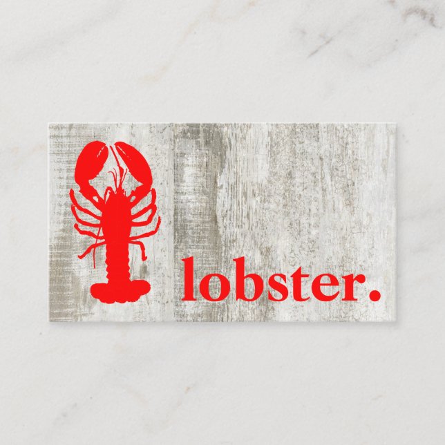 Moderne Holzlobster. Visitenkarte (Vorderseite)