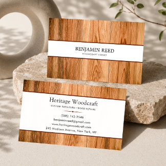 Moderne Holzschreiner-Sperrholztextur Visitenkarte
