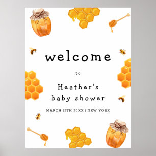 Moderne Honey Bumblebee Frame Baby Dusche Willkomm Poster